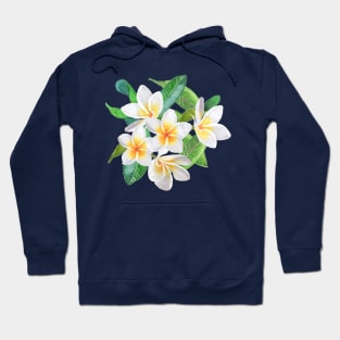 Tropical Frangipani - Navy Hoodie